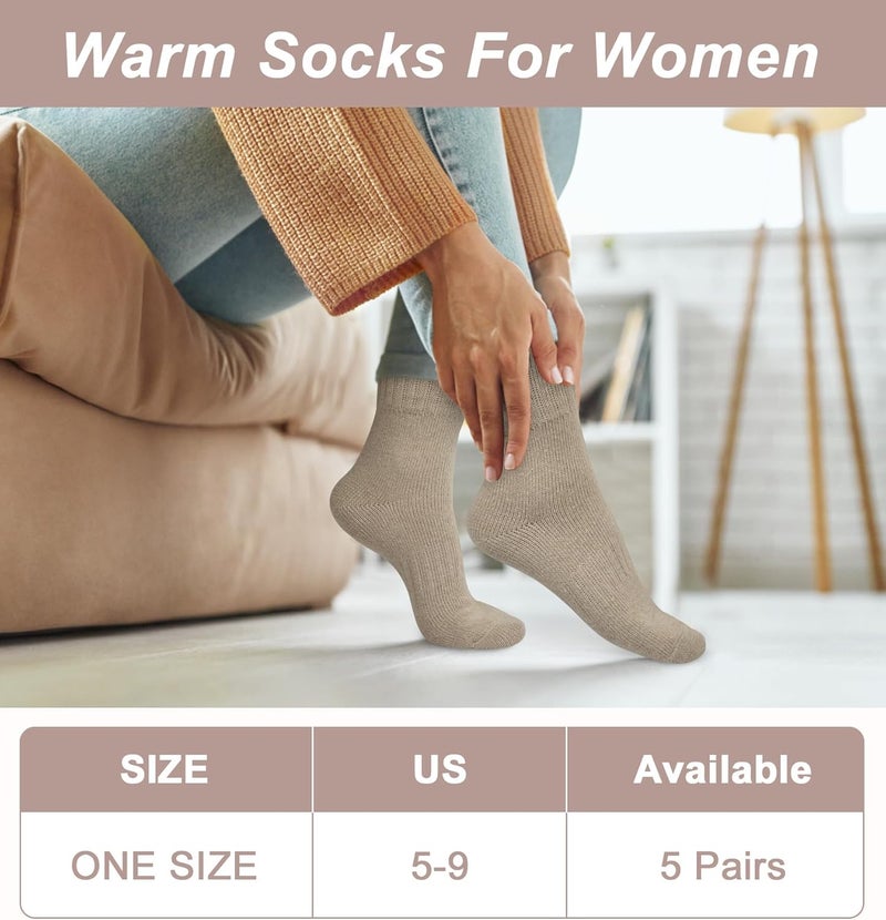 YSense Wool Socks for Women, Winter Boot Socks Stocking Stuffers Gifts for Women Warm Crew Hiking - Image 4